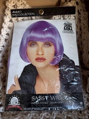 Franco Costume Culture - Lilac Short Bob Wig with Blunt Bangs